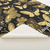 バタフライパーソナライズされた名 シェルパブランケット (3/4)