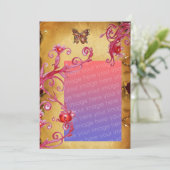 バタフライパーチメント写真テンプレート茶色 招待状 (スタンド正面)