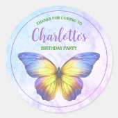 バタフライパーティー好意ありがとうシール ラウンドシール (正面)