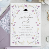 バタフライパープルクラス2025写真卒業 招待状