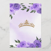 バタフライパープルバラ実在キンセアニェラ 箔招待状 (裏面)