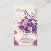 バタフライパープルフローラピンクガールブックスベビー エンクロージャーカード (正面)