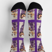 バタフライパープルラベンダーアート ソックス (上部)