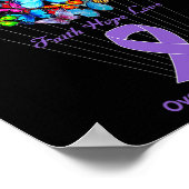 バタフライパープルリボンヒマワリ過剰摂取 ポスター (角)