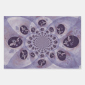 バタフライパープルヴィンテージ抽象芸術ヒッパイボホ ラッピングペーパーシート (正面2)