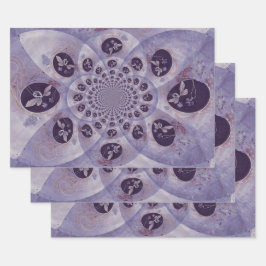 バタフライパープルヴィンテージ抽象芸術ヒッパイボホ ラッピングペーパーシート