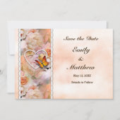 バタフライパールハートフローラセレニティバラ セーブザデート (正面)