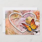 バタフライパールハートフローラセレニティバラ セーブザデート (裏面)