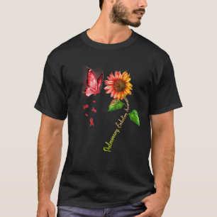 バタフライヒマワリ肺塞栓症認識度T Tシャツ