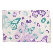 バタフライヒョウ白 枕カバー (正面左)