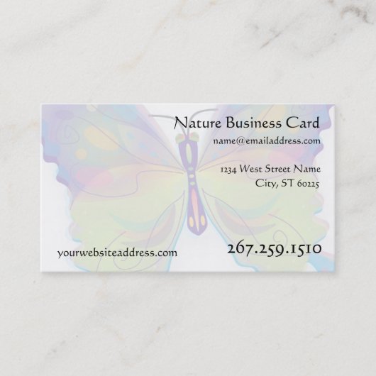 バタフライビジネスカード – インタラクティブテンプレート 名刺 (正面)