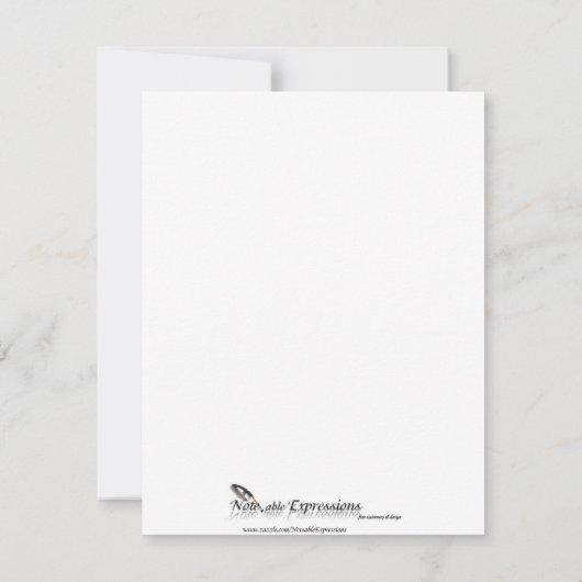 バタフライビジョンインピンクベビーシャワー招待状 招待状 (裏面)