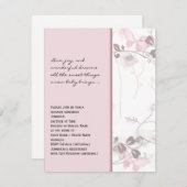 バタフライビジョンインピンクベビーシャワー招待状 招待状 (正面/裏面)