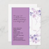 バタフライビジョンイン薄紫ベビーシャワー招待状 招待状 (正面/裏面)