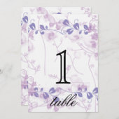 バタフライビジョン薄紫記念日テーブル番号 招待状 (正面/裏面)