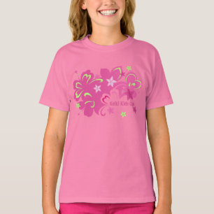 バタフライビスカス ハイビスカス バタフライ デザイン Tシャツ
