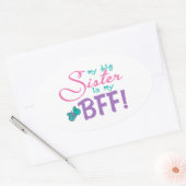 バタフライビッグシスターBFF 楕円形シール (封筒)