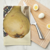 バタフライビー果実昆虫イラストレーション キッチンタオル (四つ折り)