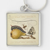 バタフライビー果実昆虫イラストレーション キーホルダー (正面)