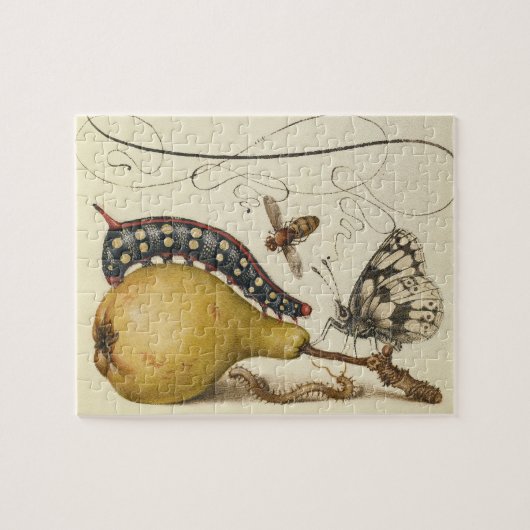 バタフライビー果実昆虫イラストレーション ジグソーパズル (横)