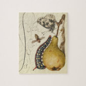 バタフライビー果実昆虫イラストレーション ジグソーパズル (縦)