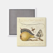 バタフライビー果実昆虫イラストレーション マグネット (正面/裏面)