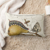 バタフライビー果実昆虫イラストレーション ランバークッション (ブランケット)