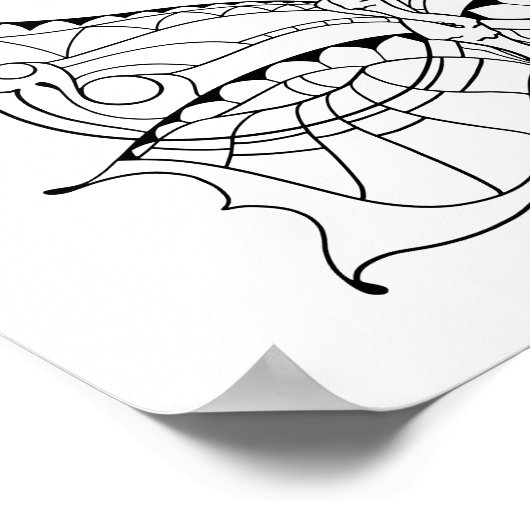 バタフライピクシー妖精 – かわいい大人の着色ポスター ポスター (角)