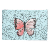 バタフライピローケースバラ-カスタムカラー 枕カバー (裏面)