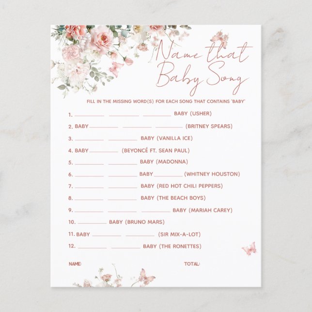 バタフライピンクあなたの電話の赤ちゃんシャワーに何が (正面)