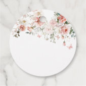 バタフライピンクのフローラ赤ちゃんシャワー フェイバータグ (裏面)