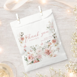 バタフライピンクのフローラ赤ちゃんシャワー フェイバーバッグ