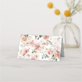 バタフライピンクのフローラ赤ちゃんシャワー プレイスカード (裏面)