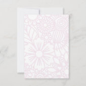 バタフライピンクの赤ちゃんシャワー サンキューカード (裏面)