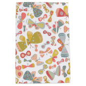 バタフライピンクグリーン ミディアムペーパーバッグ (正面)