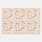 バタフライピンクグリーン ラッピングペーパーシート (正面3)