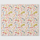 バタフライピンクグリーン ラッピングペーパー (フラット)