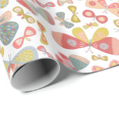 バタフライピンクグリーン ラッピングペーパー (ロールコーナー)
