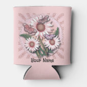 バタフライピンクデイジークーラーボックス 缶クーラー (正面)