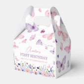 バタフライピンクパープルフローラガーデンガール誕生日 フェイバーボックス (裏面サイド)