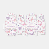 バタフライピンクパープルフローラガーデンガール誕生日 フェイバーボックス (折り畳みなし)