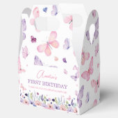 バタフライピンクパープルフローラガーデンガール誕生日 フェイバーボックス (オープン)
