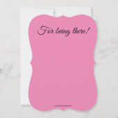 バタフライピンクフラワーサンキューフラットノートカード サンキューカード (裏面)