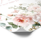 バタフライピンクフローラ赤ちゃんシャワーおむつラッフル ポスター (角)