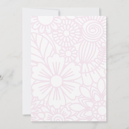 バタフライピンクベビーシャワー招待状 招待状 (裏面)