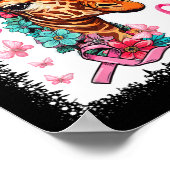 バタフライピンクリボンフローラ乳癌アウェレ ポスター (角)