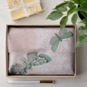 バタフライピンクレースの切り離し 薄葉紙 (ギフト)