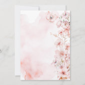 バタフライピンクローズガーデンガールベビーシャワー 招待状 (裏面)