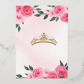 バタフライピンクローズキンセアニェラ実在 箔招待状 (裏面)