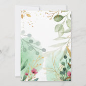 バタフライピンク金ゴールド緑茶パーティー赤ちゃんシャワー 招待状 (裏面)